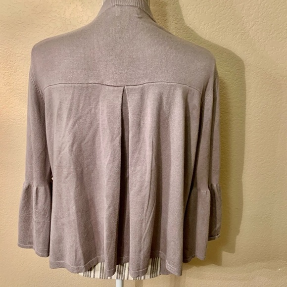 NEW Time and Tru Cardigan Large (12/14) Grey Mauve Bell Sleeve Soft Cute - Picture 4 of 12